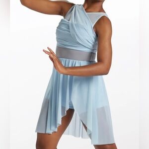 Weissman Balera Mesh Wrap Dress